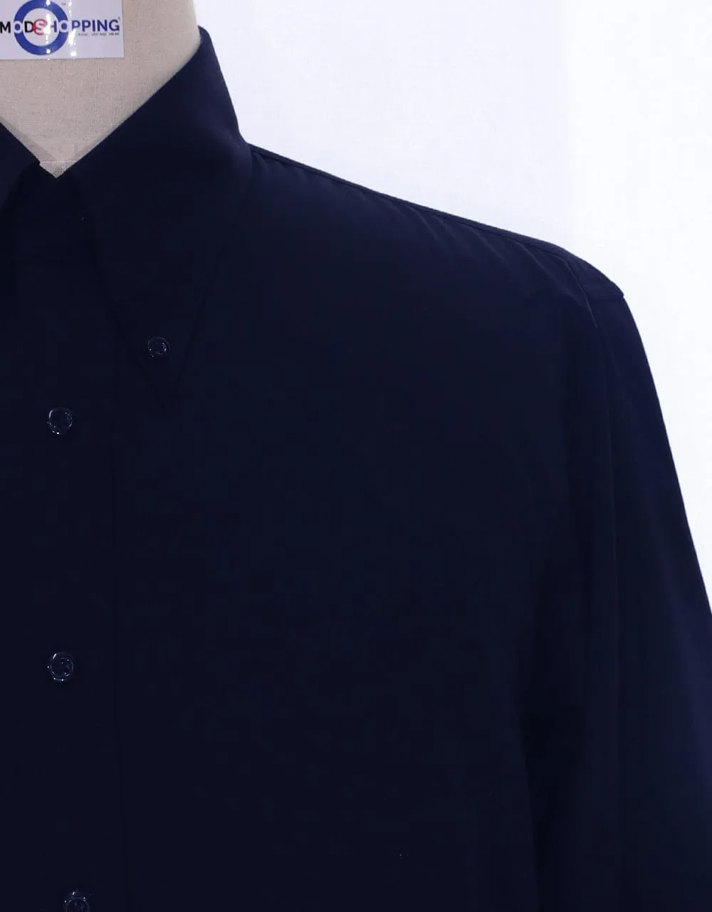 Navy Blue Button Down Collar Shirt