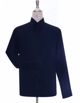 Navy Blue Button Down Collar Shirt