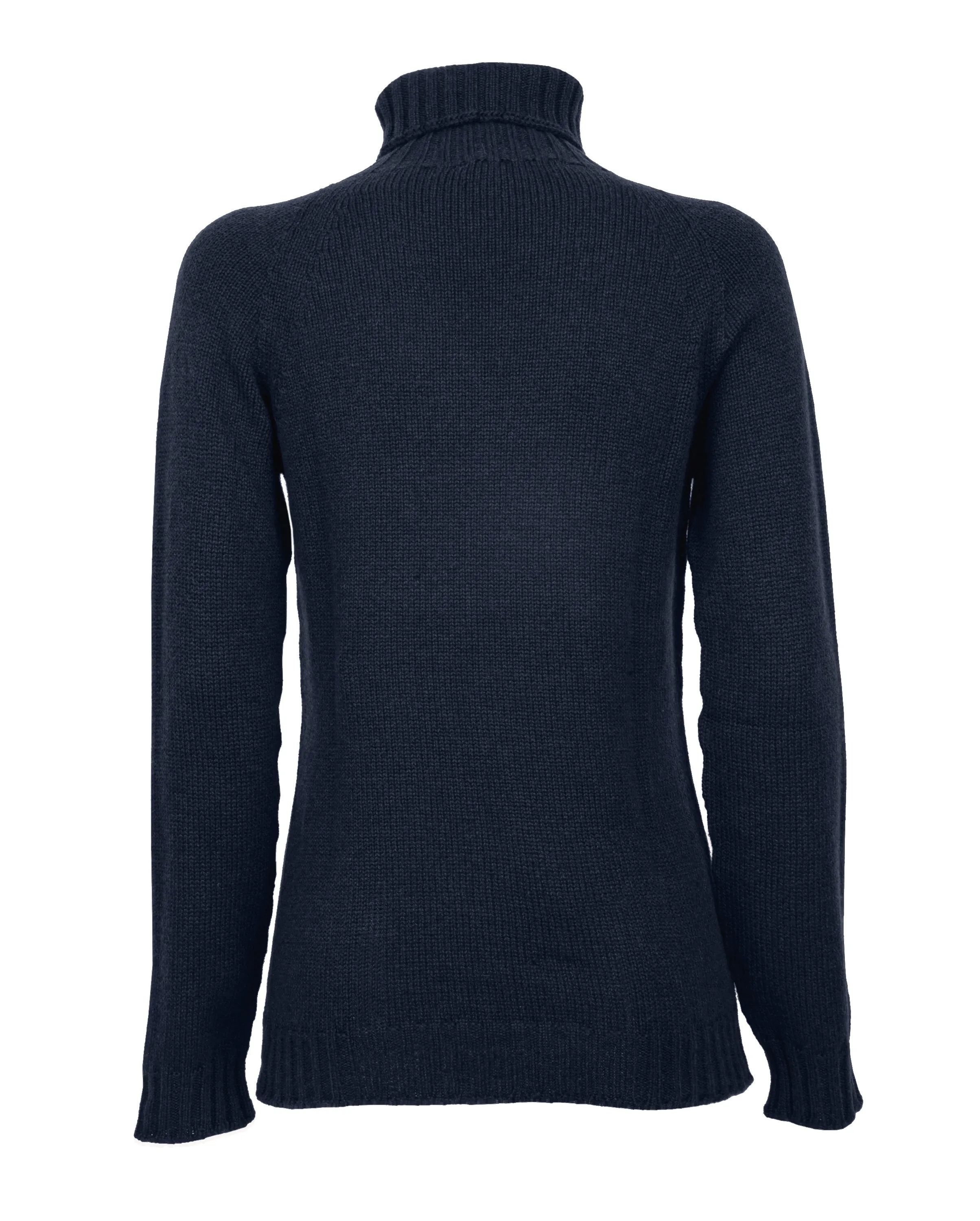NEW FALL 24 - Women's Cashmere Raglan Sleeve Turtleneck Sweater Night Blue