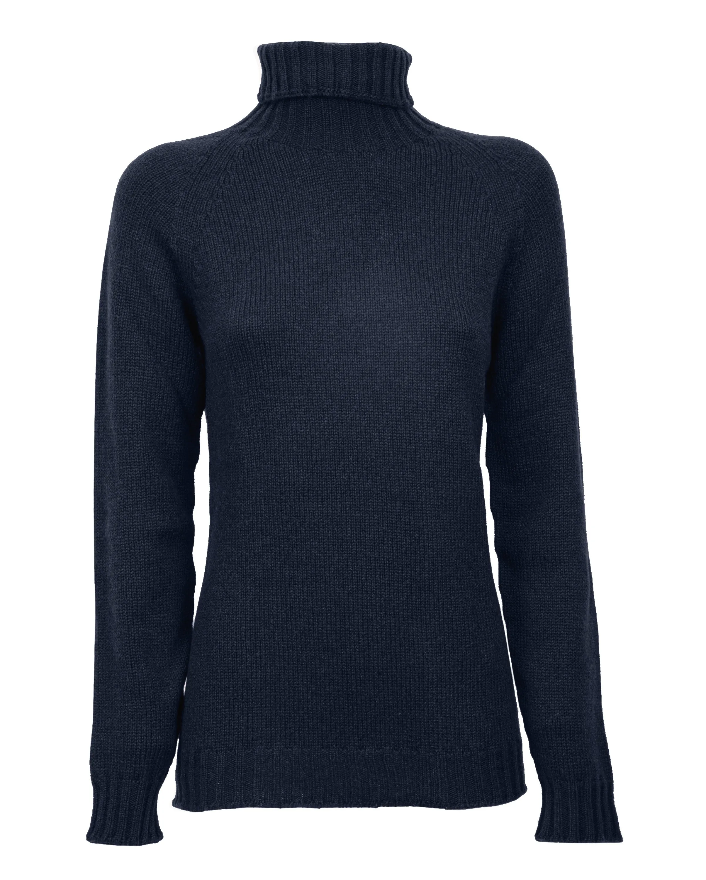 NEW FALL 24 - Women's Cashmere Raglan Sleeve Turtleneck Sweater Night Blue