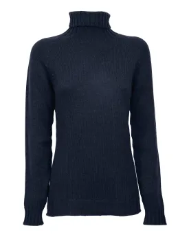 NEW FALL 24 - Women's Cashmere Raglan Sleeve Turtleneck Sweater Night Blue