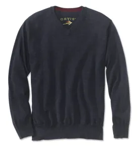 Orvis Merino Wool V-Neck Sweater/Navy