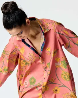 Oversized Shirt Cotton Silk Rose