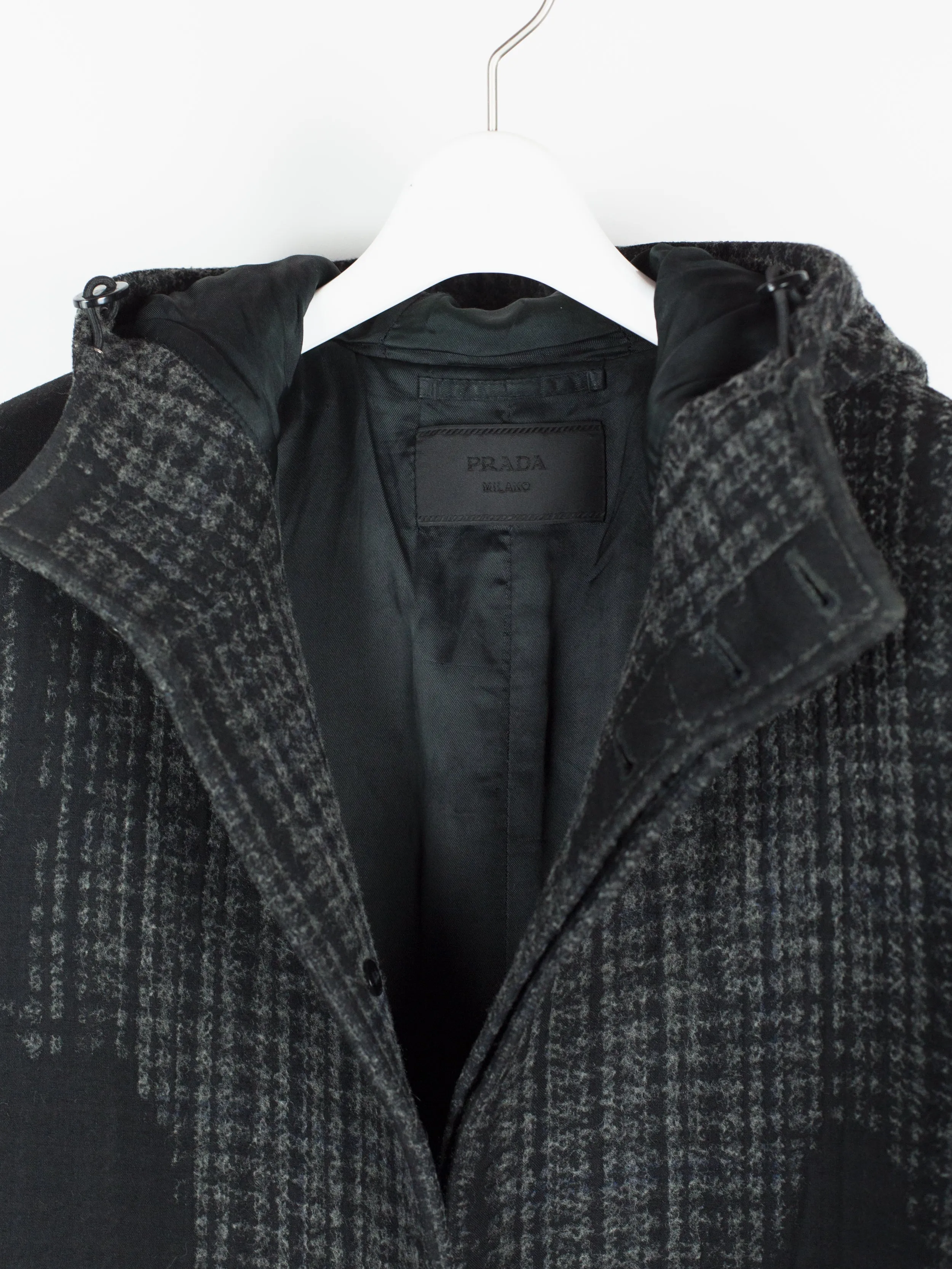 Prada Tufted Wool Hooded Coat