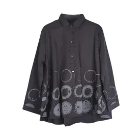 Pre Order:  Dots Scribbles Loose Cotton Shirt