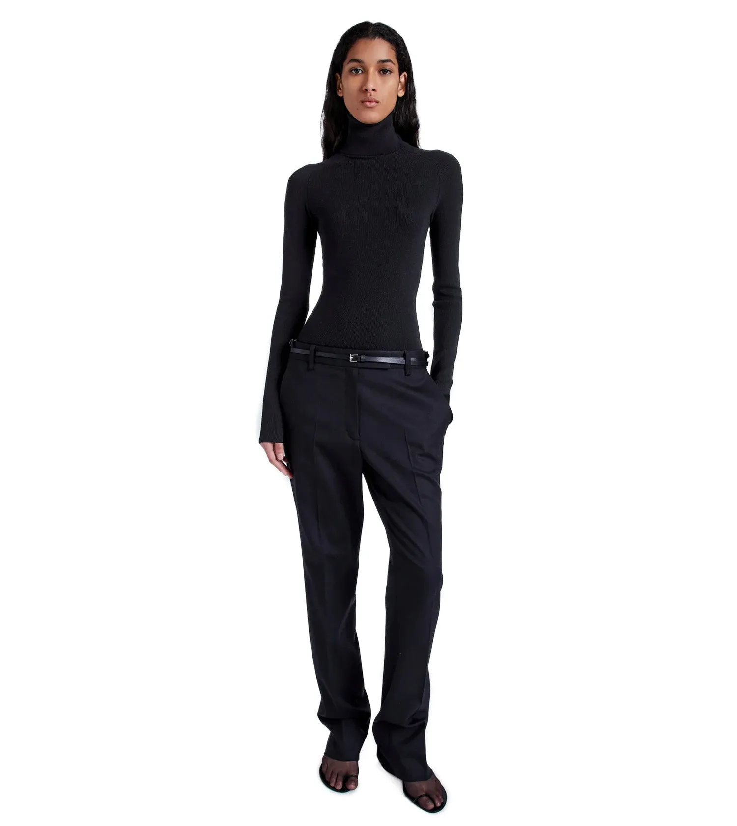 PROENZA SCHOULER Fox Top in Matte Viscose Rib Turtleneck