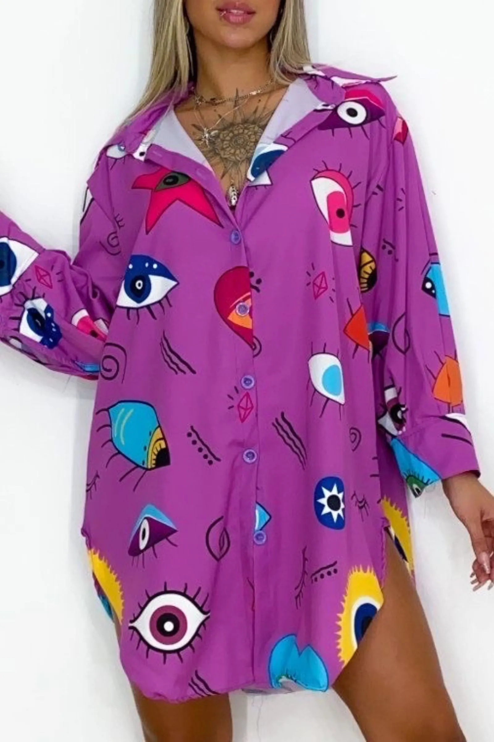 PURPLE EVIL EYE SHIRT