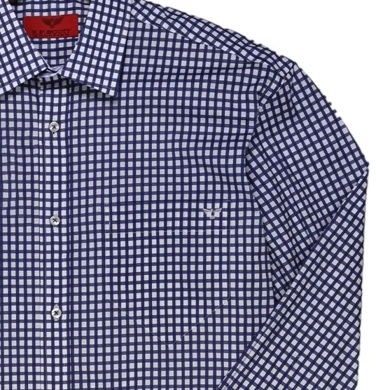 R.F. Scott Fielding Long Sleeve Shirt: Checked - Thunderstorm