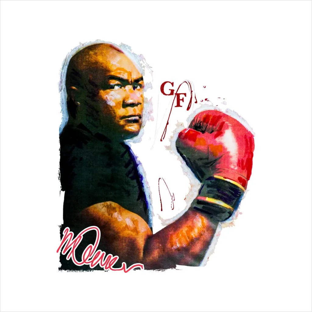 Sidney Maurer Original Portrait Of Boxer George Foreman Men's Baseball Long Sleeved T-Shirt