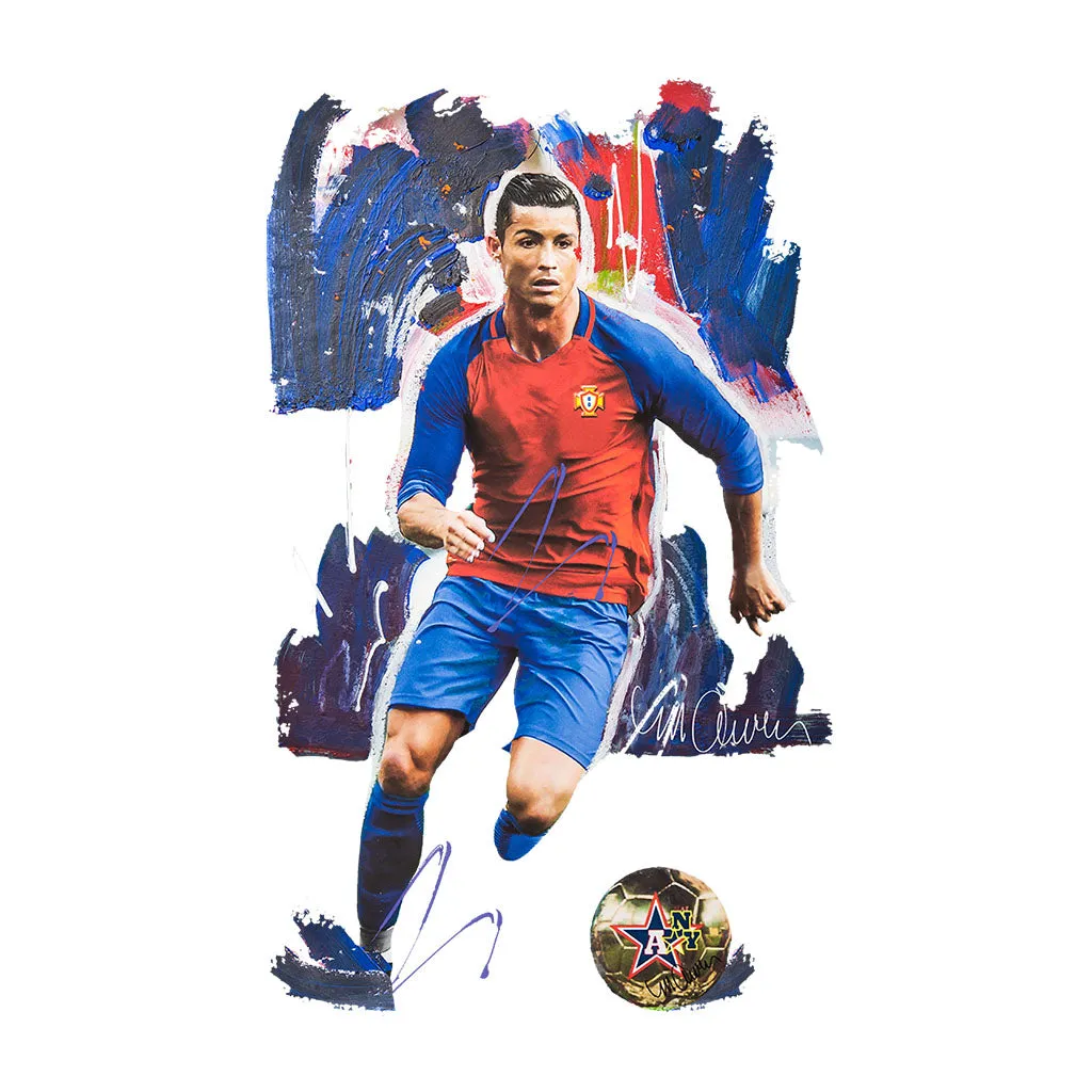 Sidney Maurer Original Portrait Of Cristiano Ronaldo Men's Baseball Long Sleeved T-Shirt