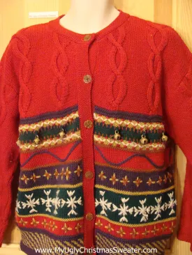 Tacky Cheap 2sided Nordic Red Christmas Sweater