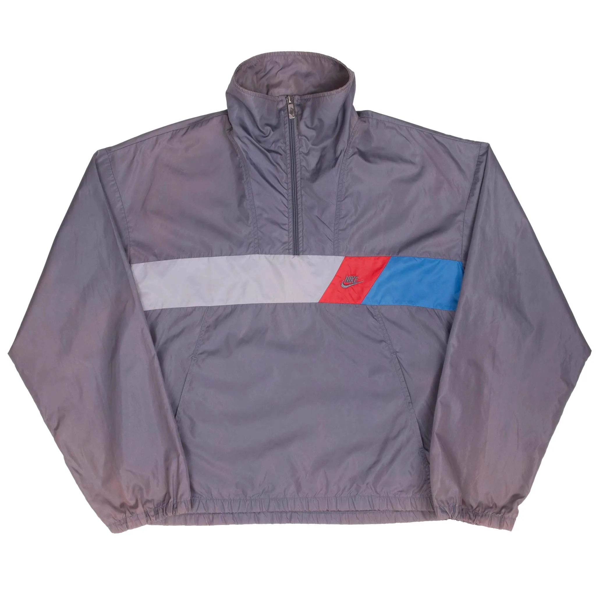 VINTAGE NIKE GREY PULLOVER WINDBREAKER JACKET EARLY 1980S LARGE