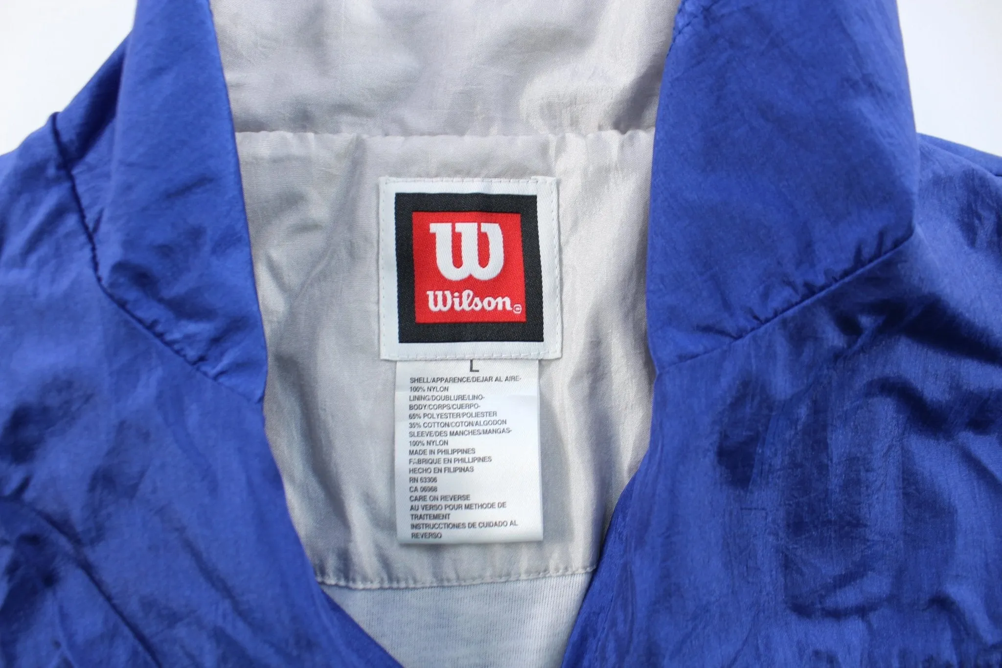 Wilson Embroidered Logo Blue, Silver, & White Zip Up Jacket