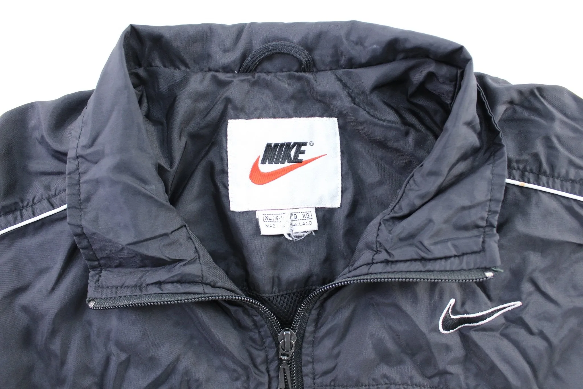 Women's 90's Nike Embroidered Logo Black Zip Up Jacket