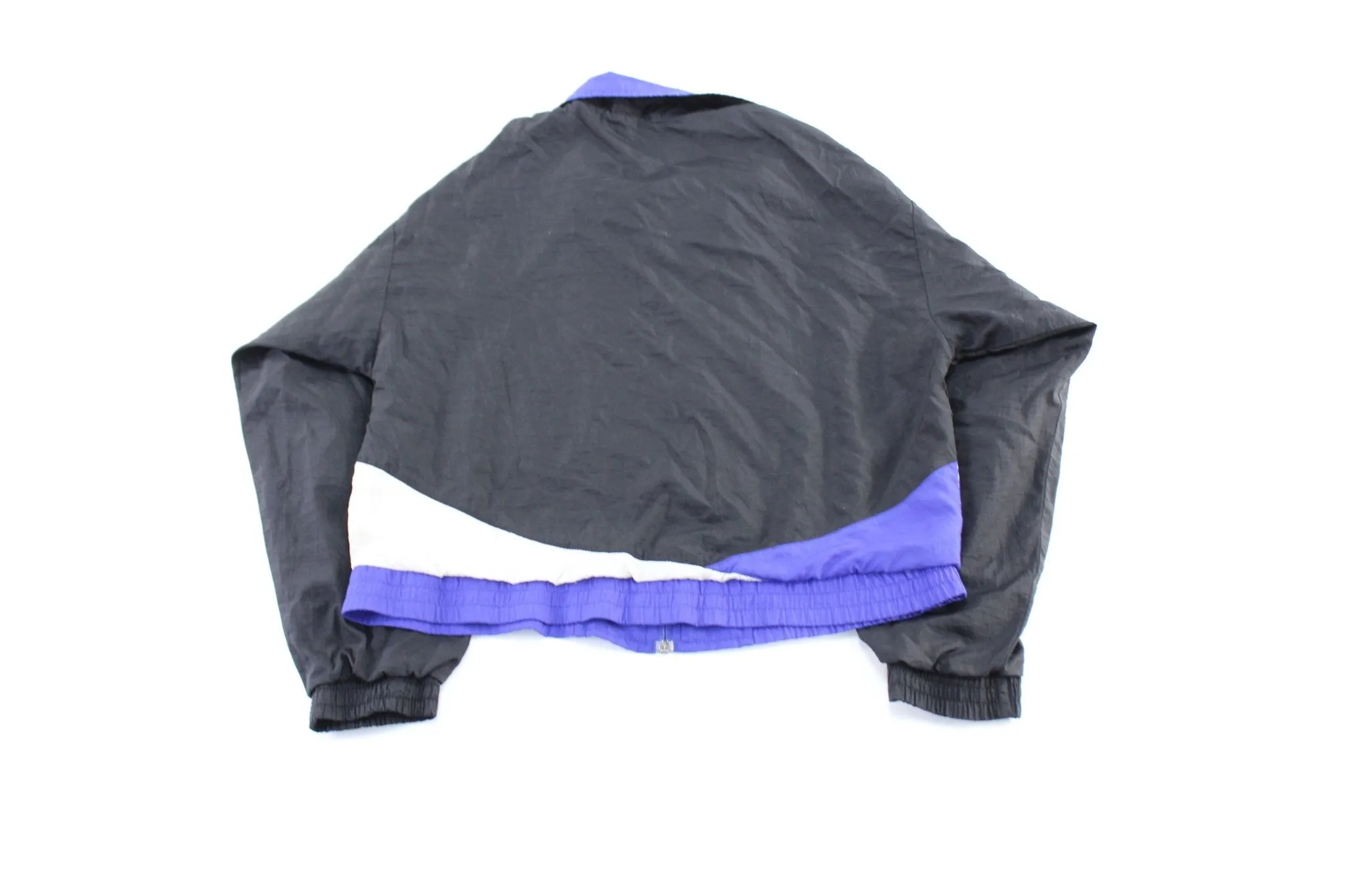 Women's 90's Reebok Embroidered Logo Black, Blue, & White Zip Up Jacket