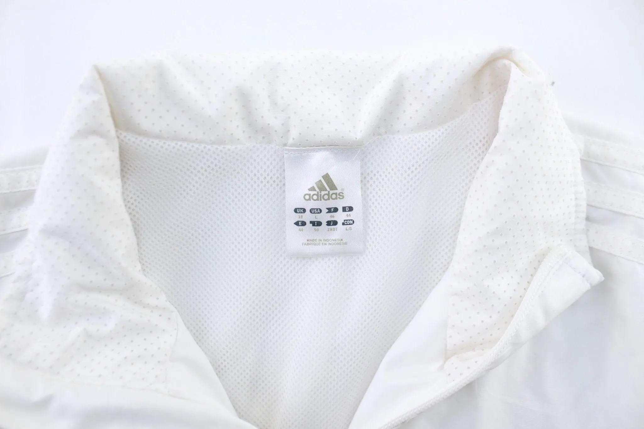 Women's Adidas Logo White Zip Up Jacket