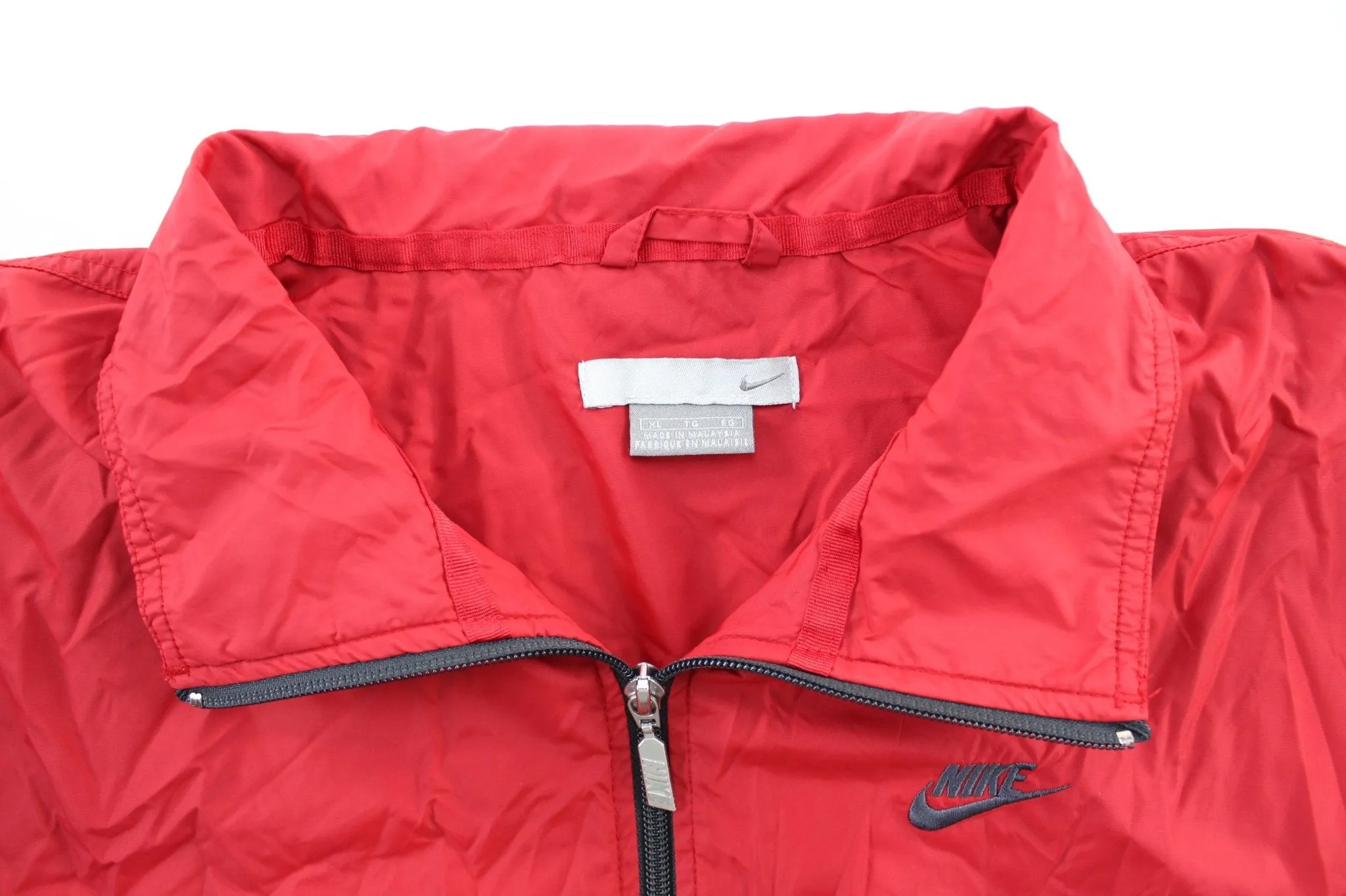 Y2K Nike Embroidered Logo Red & Grey Zip Up Jacket